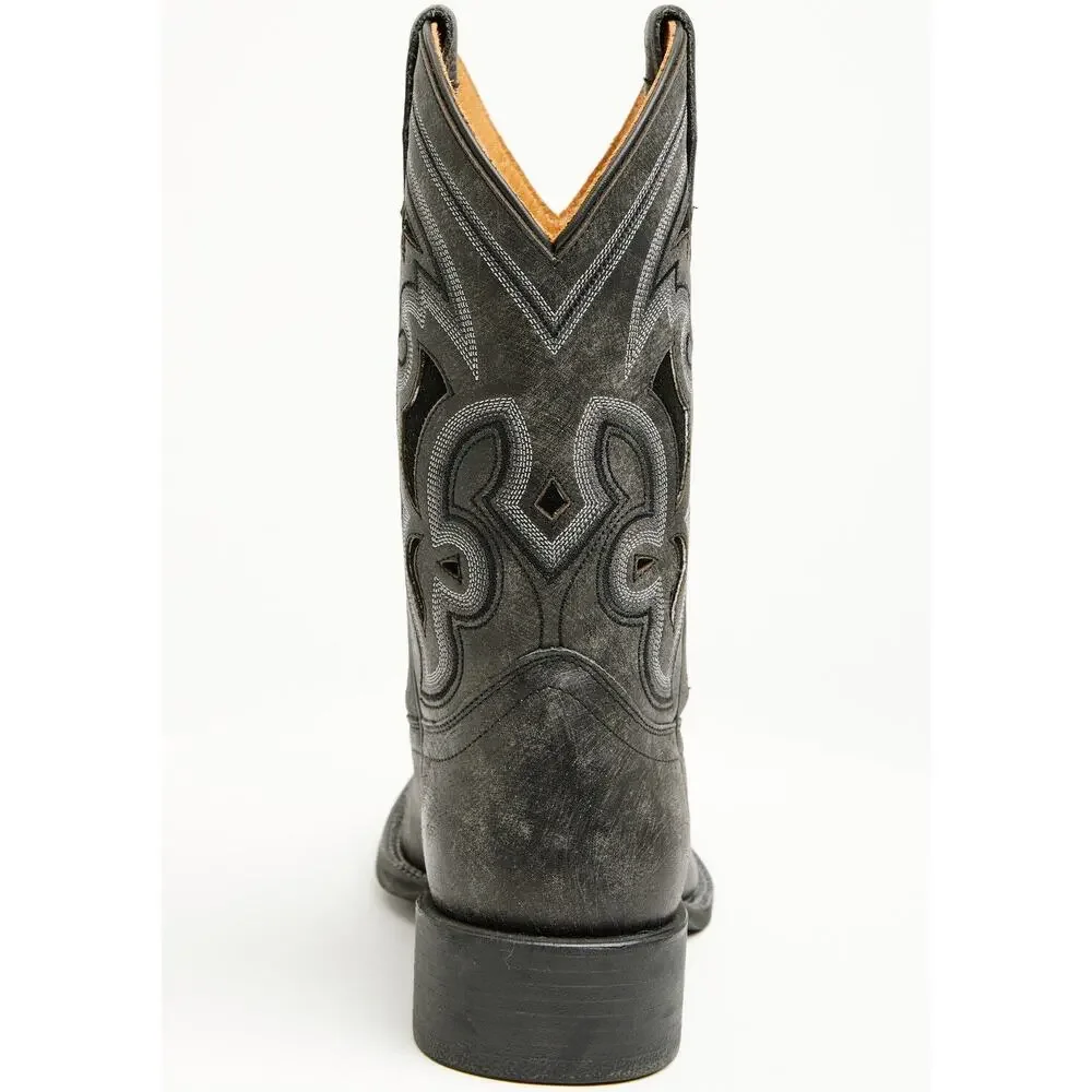 NEW Cody James Ace Nixon Western Boots Black Square‎ Toe Leather Cowboy Rugged